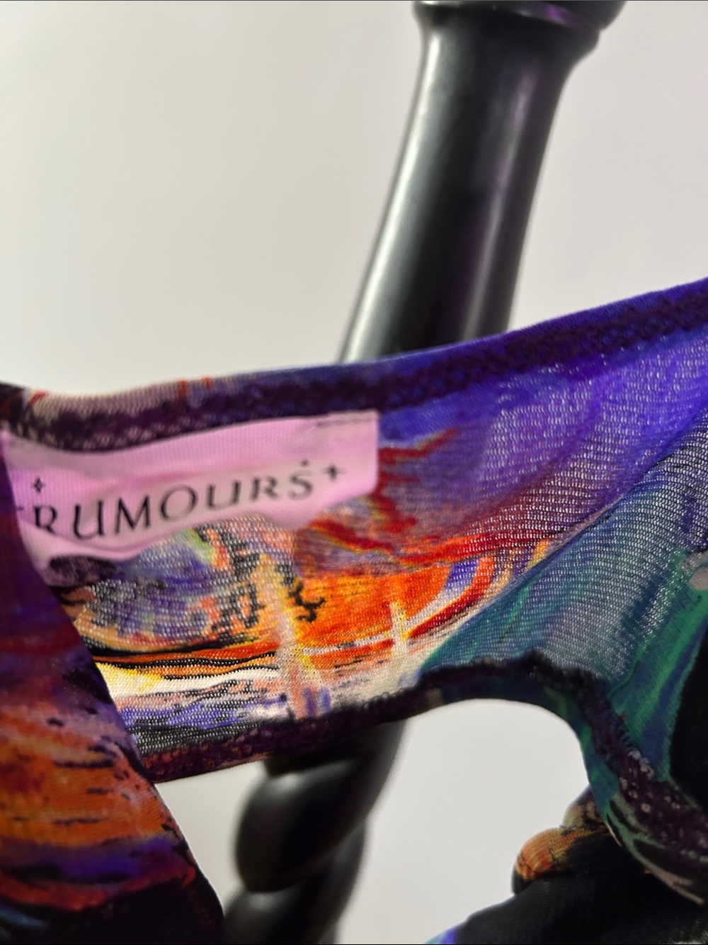 Rumours Print Cowl Neck Slip Dress in Multicolor - Picture 4 of 8